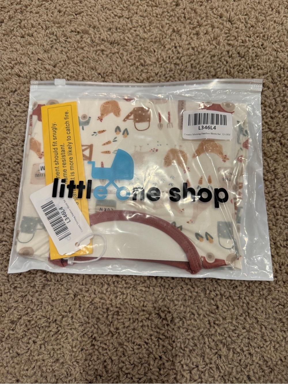 Little One Shop Country Morning Bamboo Shorts Set 12-18M